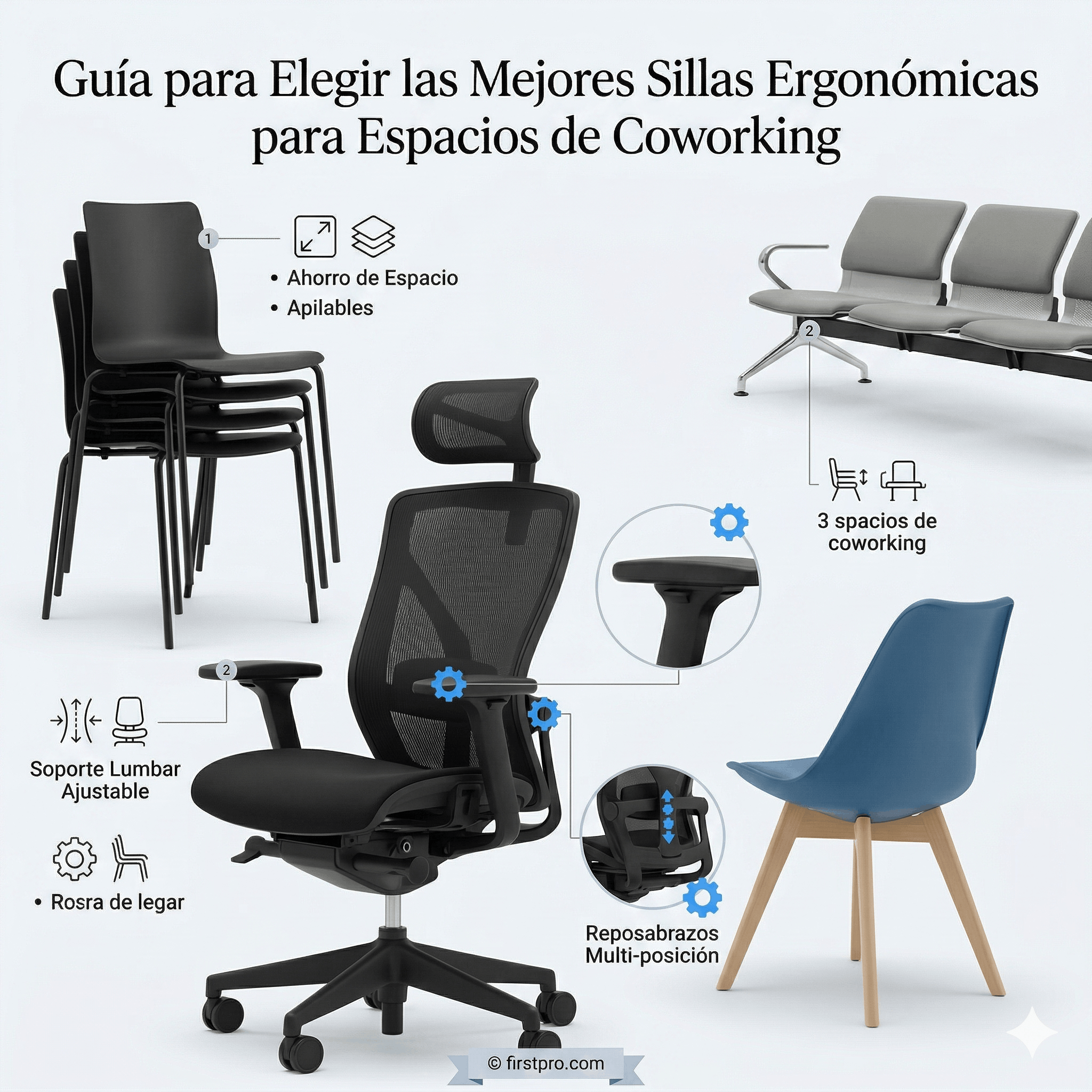 Guía para Elegir las Mejores Sillas Ergonómicas para Espacios de Coworking Guía para Elegir las Mejores Sillas Ergonómicas para Espacios de Coworking