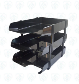 Bandeja Plástica de 3 Pisos para Documentos Organización de Oficina