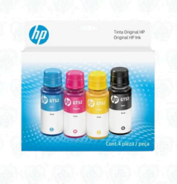 Pack de Tintas HP GT53/GT52 (4 Botellas) Negro + Color para Impresoras Smart Tank