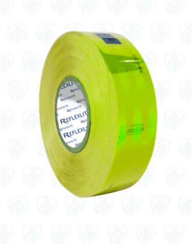 Rollo de Cinta Reflectiva Verde Limón 30 cm para Señalización y Seguridad