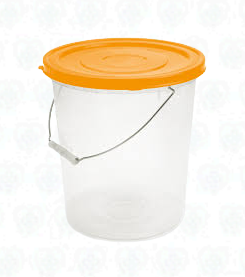 Balde Transparente de 12 Litros con Tapa para Almacenamiento y Transporte
