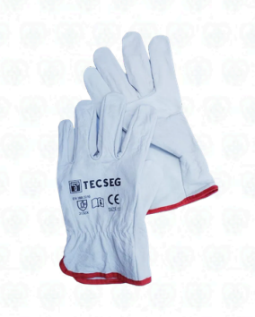 Guantes de Seguridad de Cuero Badana Blanco TECSEG AS010