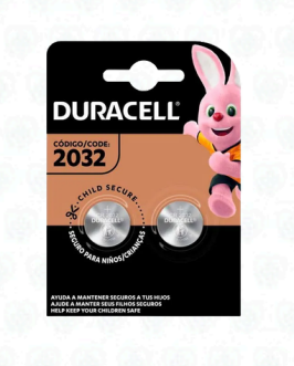 Pila de Litio Tipo Botón 3V Duracell CR2032-D para Dispositivos Electrónicos