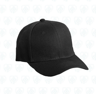 Gorra Negra de Seis Paneles con Visera Curva