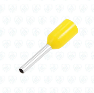 Terminal Tipo Tubular Sobremoldeado Amarillo 18 AWG (1 mm²) – Paquete x 100 Unidades
