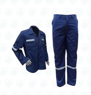 Chaqueta y Pantalón Drill con Cinta Reflectiva y Logo Bordado – Azul Marino