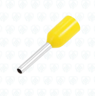 Terminal Tipo Tubular Sobremoldeado Amarillo 18 AWG (1 mm²) – Paquete x 100 Unidades