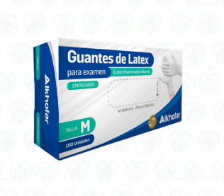 Guantes de Látex Talla M – Alkhofar – Caja x 100 Unidades