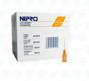 Aguja Hipodérmica Nipro 25G × 5/8″ – Caja x 100 Unidades