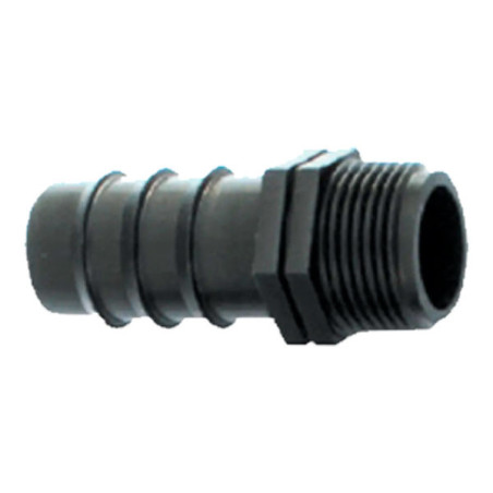 Adaptador dentado 16mm X 1/2" Bolsa 50und para riego por goteo HDPE, SAB