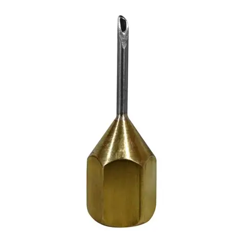 Aguja punta aguda (pinchar) Ø1/8″ acero/bronce 1/4″ NPT para manómetro
