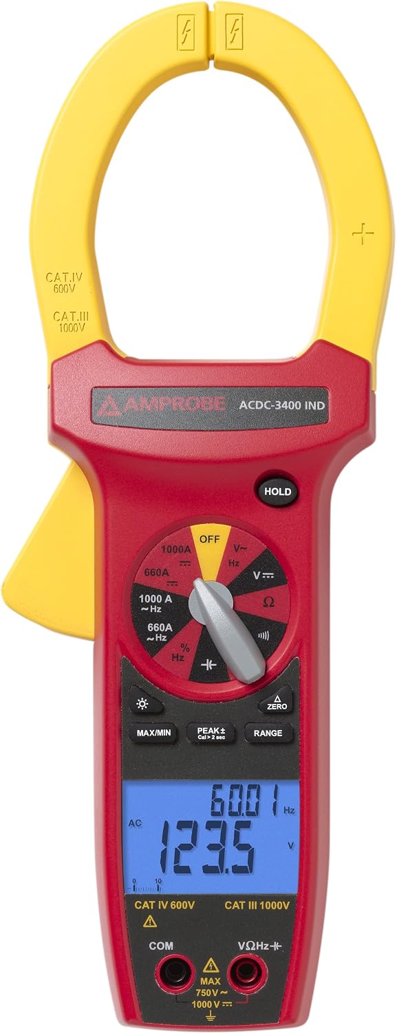 Amprobe 3434889 ACDC-3400 IND Medidor de Abrazadera AC/DC CAT IV True-RMS