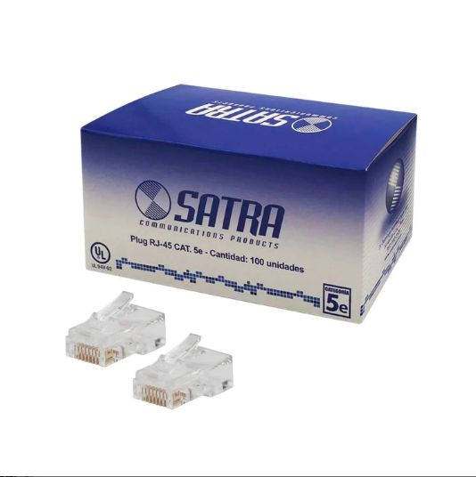 Conector Plug RJ45 Cat 5e SATRA X 100 Und