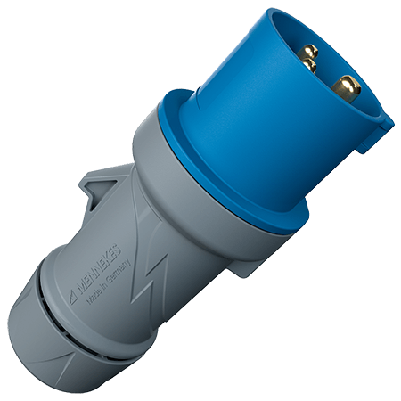 ENCHUFE 16AMP 2P+T 250V AZUL 6H IP44 POWERTOP PLUS (2 CUERPOS)