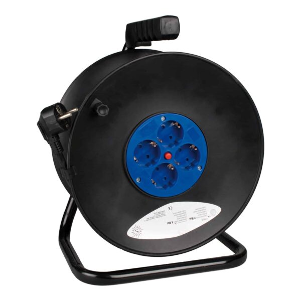 ENRROLLACABLE DE 50 MTS CON 4 TOMAS SCHUKO 2P+T, 16A, 230V