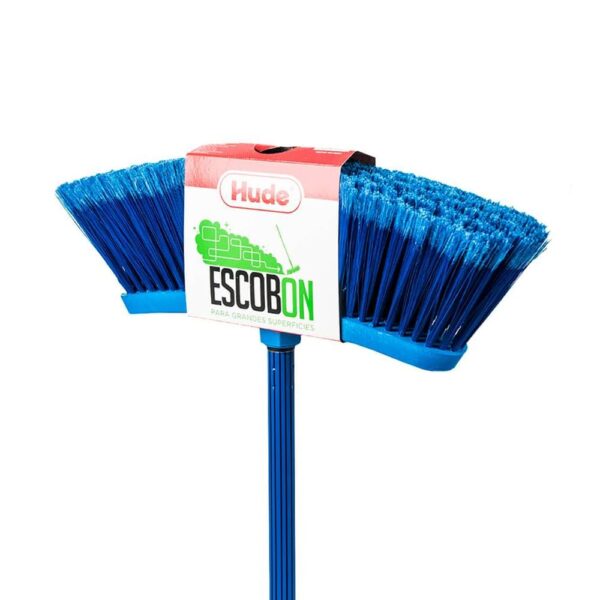 Escoba mango plástico escobón 41 cm azul Hude