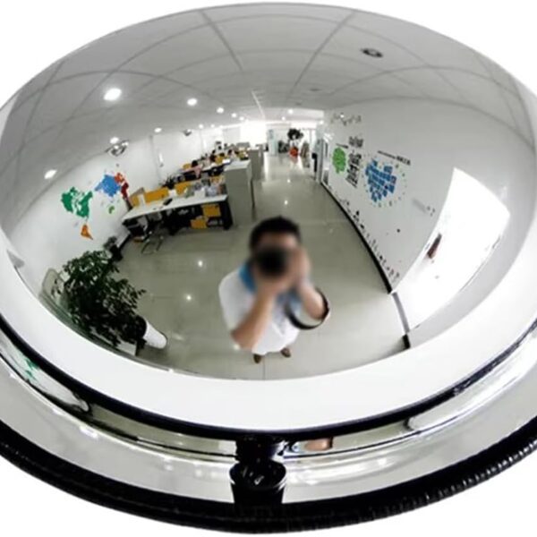 Espejos panorámicos de media cúpula, espejo de seguridad para tiendas minoristas y almacenes, espejo convexo panorámico de media cúpula, 23.6 in/24 pulgadas (15.7 in/16 pulgadas)