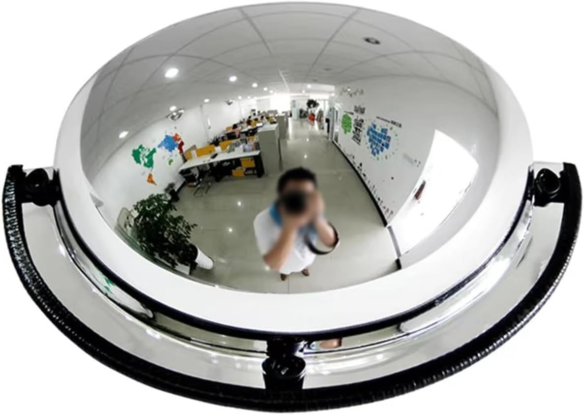 Espejos panorámicos de media cúpula, espejo de seguridad para tiendas minoristas y almacenes, espejo convexo panorámico de media cúpula, 23.6 in/24 pulgadas (15.7 in/16 pulgadas)