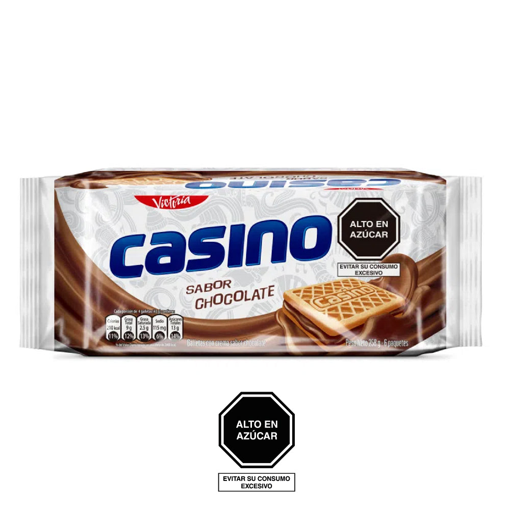 Galleta casino chocolate 43 gr pack x 6 und