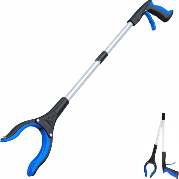 Herramienta de agarre y alcance POPDA - Pinza plegable extralarga de 32" y herramienta de alcance - Palillos de agarre de gran resistencia para personas mayores, basura, elementos imprescindibles para