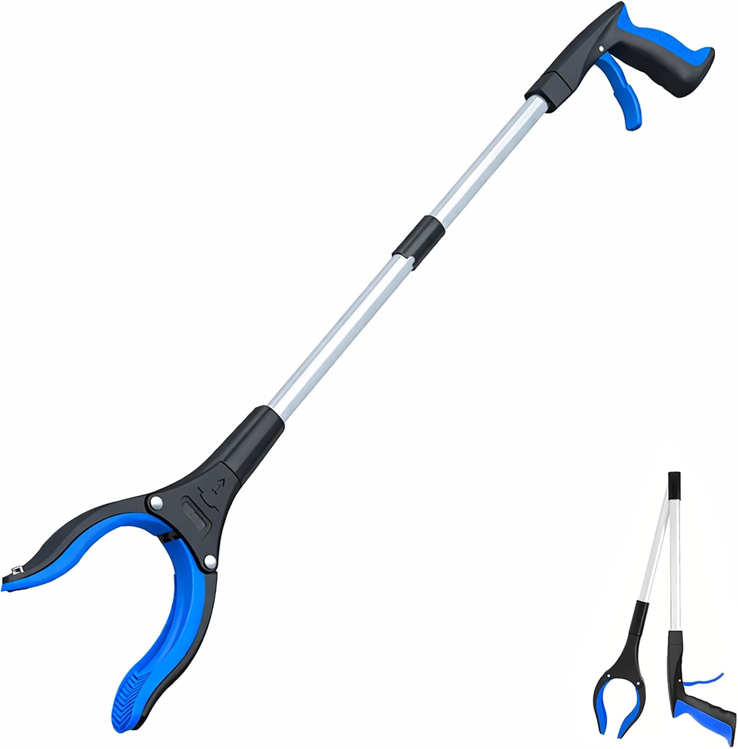 Herramienta de agarre y alcance POPDA – Pinza plegable extralarga de 32″ y herramienta de alcance – Palillos de agarre de gran resistencia para personas mayores, basura, elementos imprescindibles para