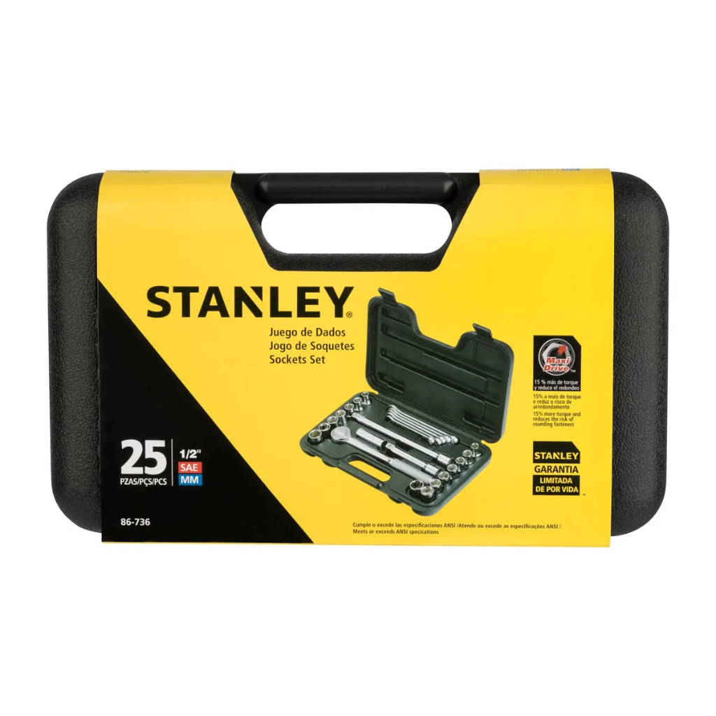 Juego de Herramientas Mecánicas 1/2″ 25 Piezas Stanley 86-736