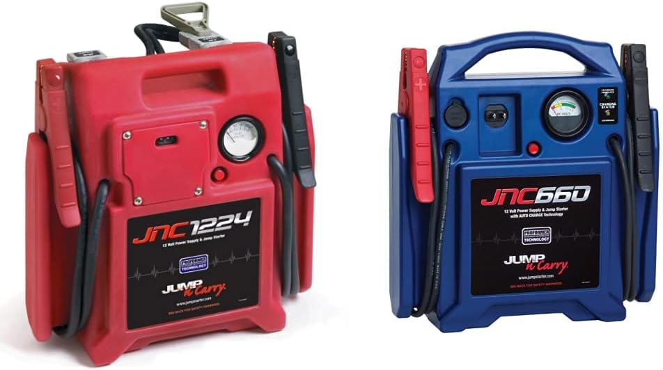 Jump-N-Carry arrancador de 3400/1700 amperios de pico de 12/24V JNC1224 y Jump-N-Carry arrancador de 1700 amperios de pico de 12V JNC660, azul