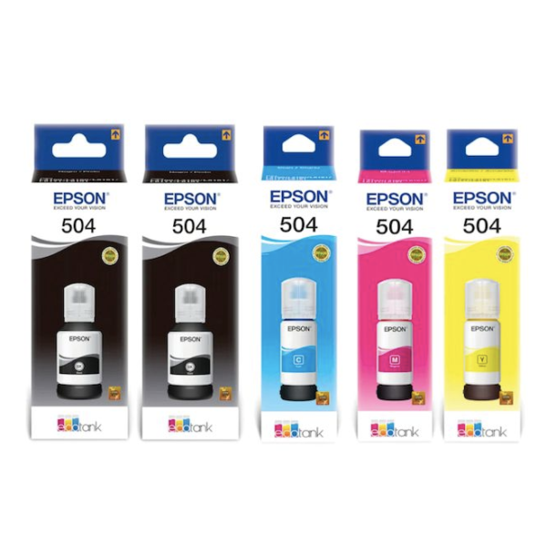 Kit 4 Tinta Epson T664 EcoTank L200, L300, L350, L1455 Original - 70ml