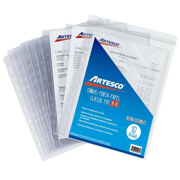 Mica Portapapel ARTESCO A4 Classic PVC 10un