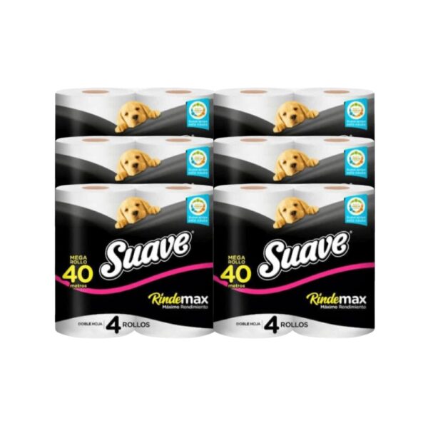 Papel Higiénico SUAVE Rindemax Negro 40mt Plancha 6 Paquetes 4u