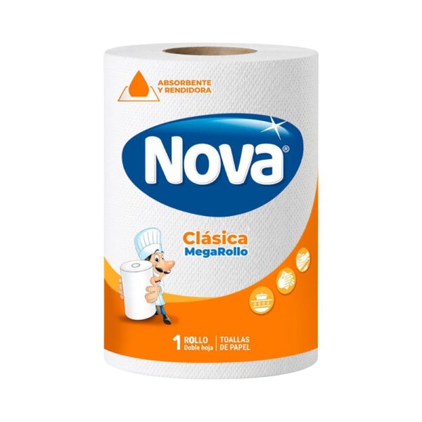 Papel Toalla NOVA Megarrollo Doble Hoja Rollo 1un
