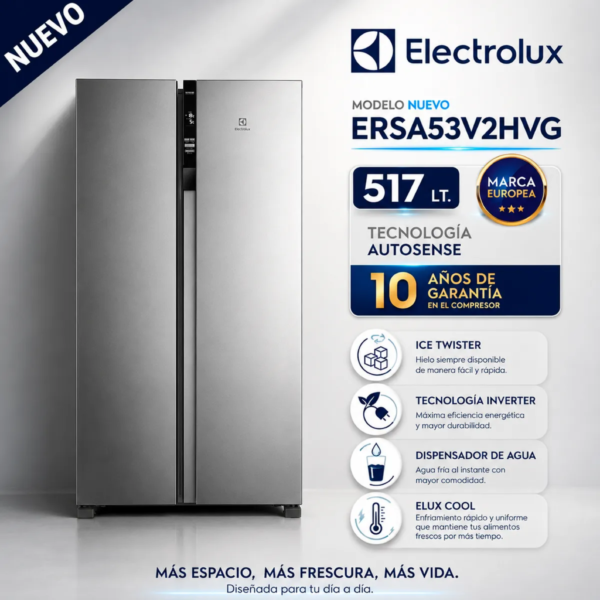 Refrigeradora Side by Side 517L Electrolux ERSA53V2HVG