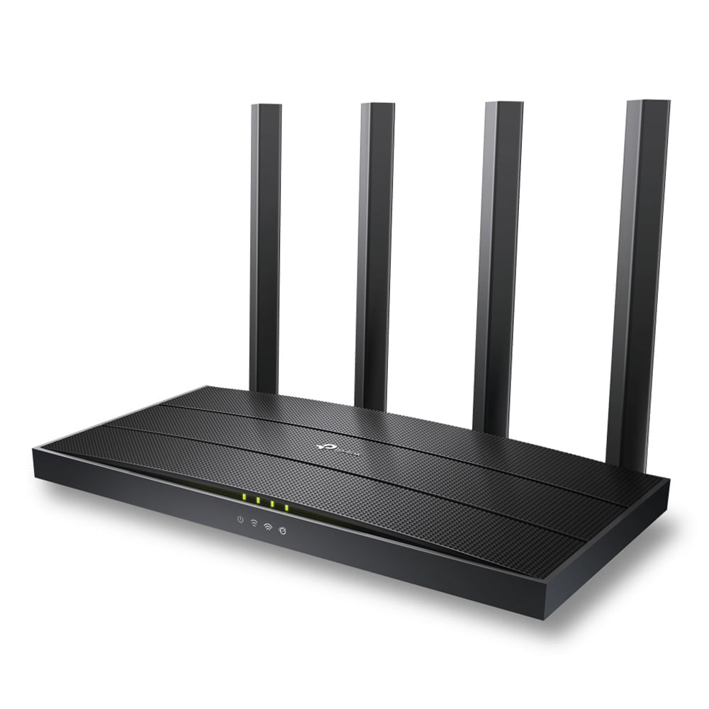 Router TP-Link AX1500 Wi-Fi 6, doble banda, 300Mbps en 2.4GHz y 1201Mbps en 5GHz, 4 antenas, 4 puertos Ethernet, negro