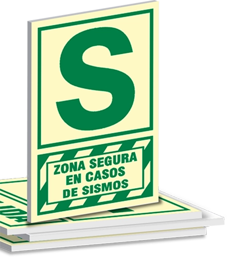 Señal de seguridad Fotoluminiscente con base pvc celtex