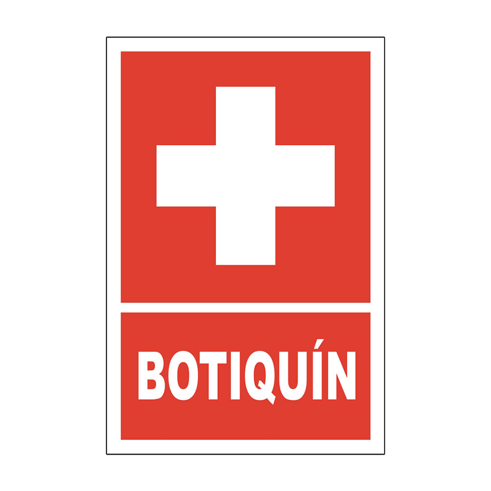 Señal de Vinil Botiquín 20x30cm Rojo