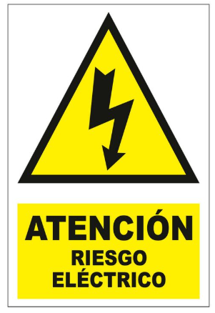Señal riesgo de descargas eléctricas fotoluminiscente 30X40cm