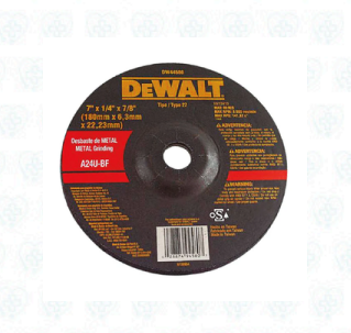 DISCO DE DESBASTE PARA METAL 7" × 1/4" × 7/8" – DEWALT