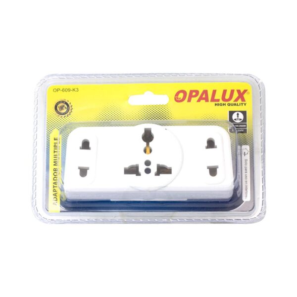 Adaptador Enchufe Múltiple Schuko a 2 Toma Universal OP-609-K3 OPALUX