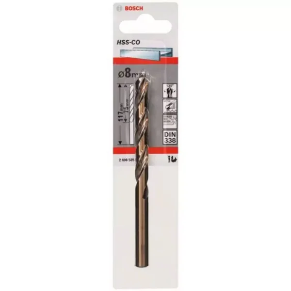 Broca Metal HSS-Co 8.0 x 75 x 117