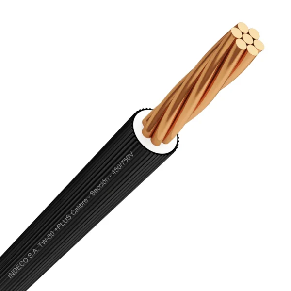 Cable TW-80 Plus 10 AWG Indeco 450/750V Negro 100 Metros