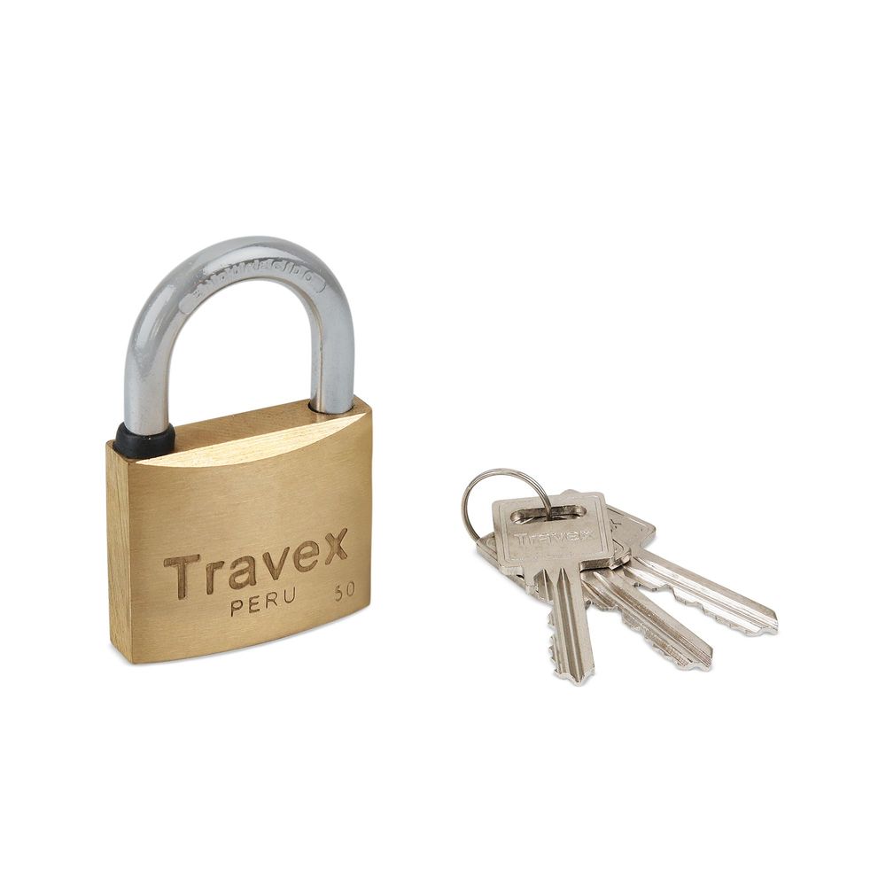 Candado con llave Bronce Travex 50mm Blister