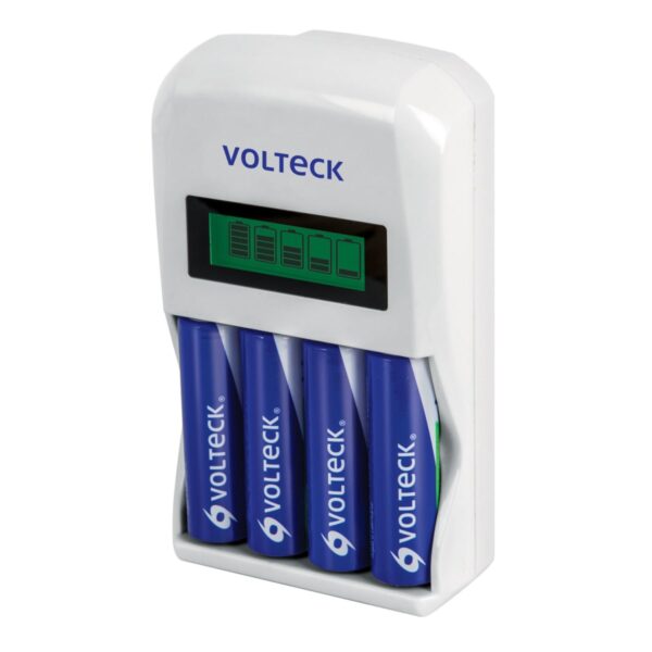 Cargador de Pilas AA, AAA + Blister 4 Pilas AA VOLTECK