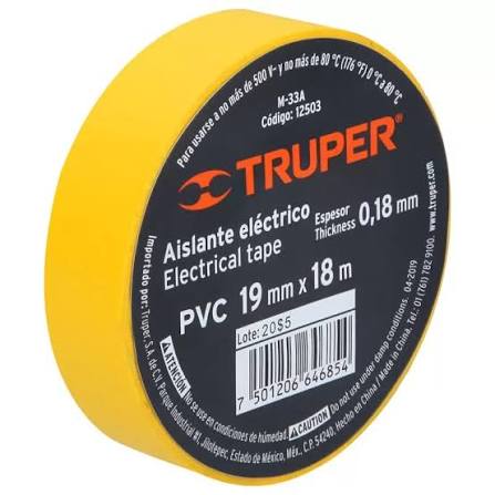 Cinta Aislante Amarillo Truper 12503