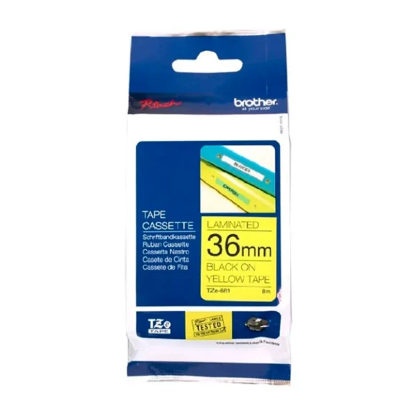 CINTA BROTHER TZE-661 NEGRO SOBRE AMARILLO P-N TZE661