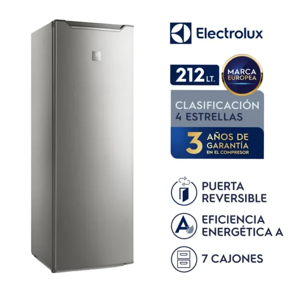 Congelador Frost Electrolux Vertical 212L Silver EFUP22P2HRG
