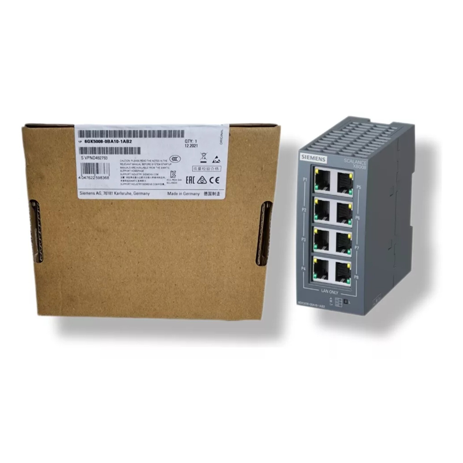 Conmutador Ethernet Industrial Siemens 6GK5008-0BA10-1AB2