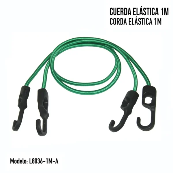 Cuerdas Elásticas Bungees 2 Piezas 100Cm X 0.8Mm
