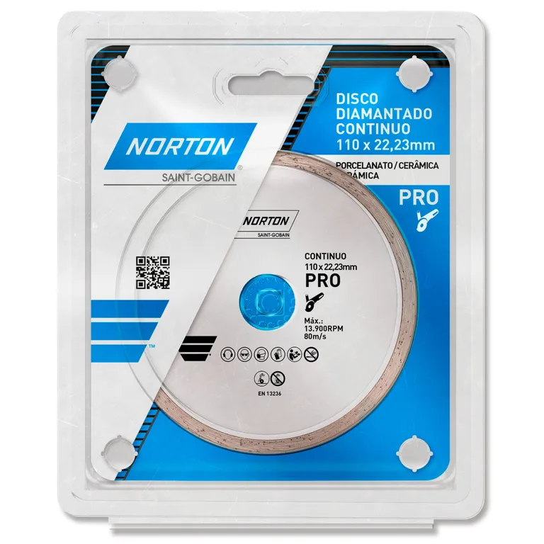 Disco de Corte Diamantado Continuo para cerámica, concreto 4-1/2″ Norton