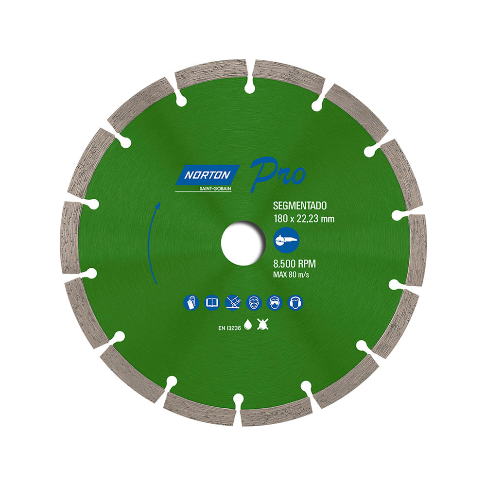 Disco de Corte Diamantado Norton Segmentado 7’x7/8′ para Concreto