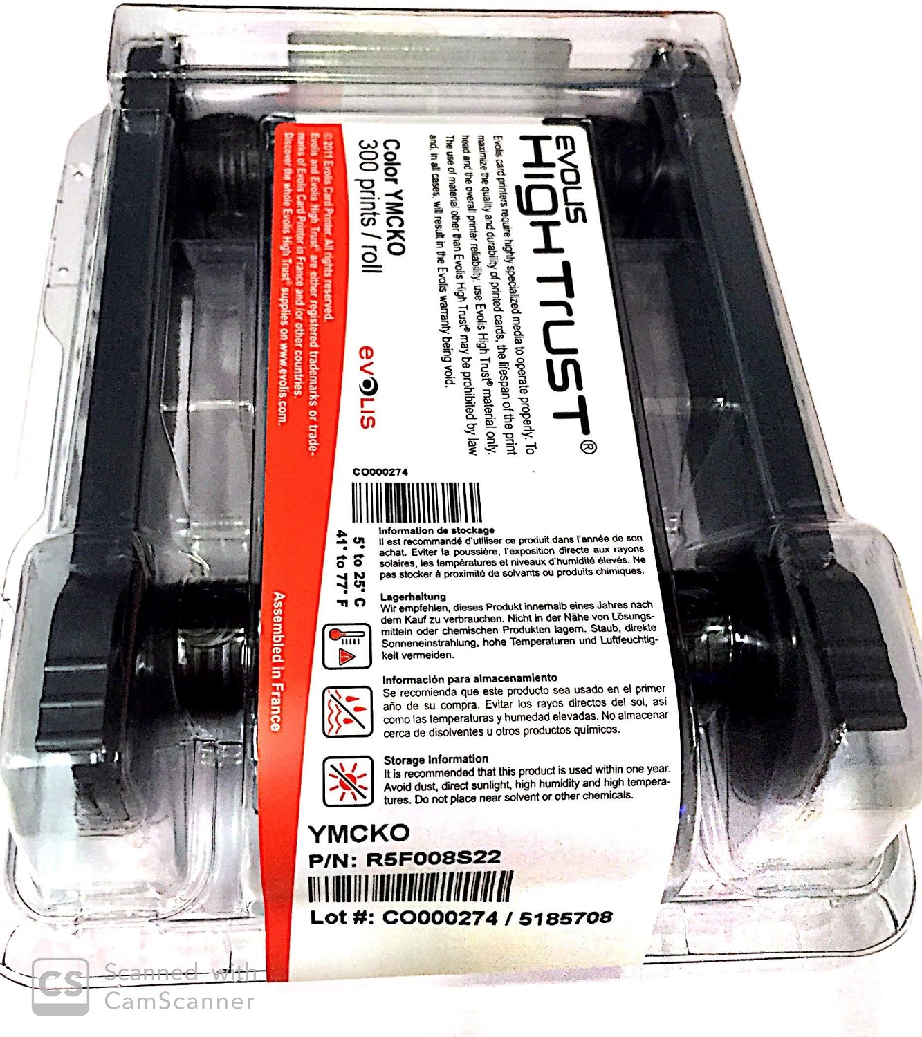 Evolis Consumibles R5F008AAA, cinta de color YMCKO, compatible con primacía
